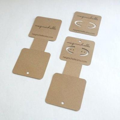 China Waterproof Custom Logo Printing Laminated Paper Tag Jewelry Earring Display Card for sale