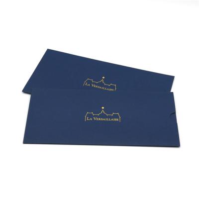 China Custom Logo Black Business Envelope Gold Gift Certificate Voucher Card Fancy Card Envelopes for sale