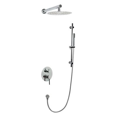 China With Slide Bar Hotel Mixer Shower 2022 Set Rainfall Wall Mounted Shower Set Round Shower Head Set With Lifting Lever for sale