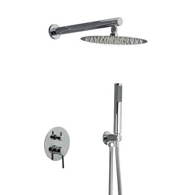 China Without Sliding Bar 2022 Series Chromed Bathroom Shower Faucet Set Rain Mixer Shower Set for sale