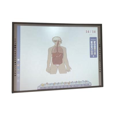 China 20 touch frame aluminum smart dvit multi touch board interactive whiteboard with projector for schools with wireless WIFI module 60-168 inch for sale