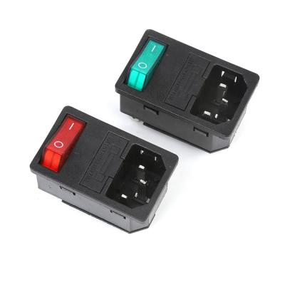 China - 15A 250V alternating current socket with fuse and 3pin rocker switch for sale