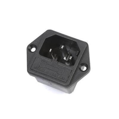 China Commercial Black Plug 0.5A 30V 3pins Male AC Power Plug With Fuse for sale