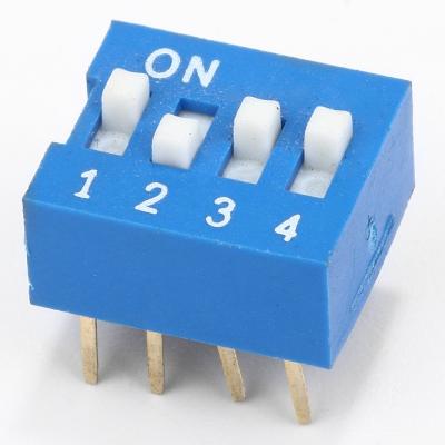 China High quality 4 position dip switch red/blue 4pin dip switch china supplier none for sale