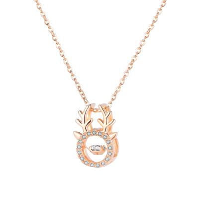 China Fawn With Diamond Pendant Girl's Designers Best Friend Wholesale Custom Cute FASHIONABLE Necklaces for sale