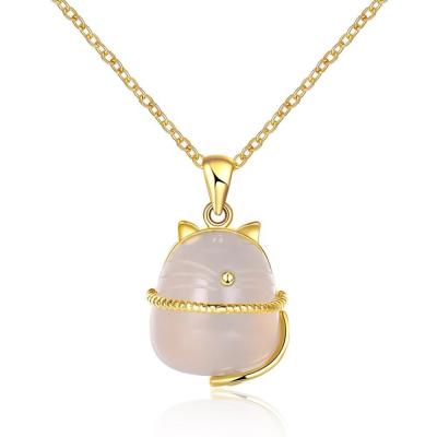 China Fashion Personalized Tasty Gold Plated 925 Sterling Silver Pet Necklace for sale