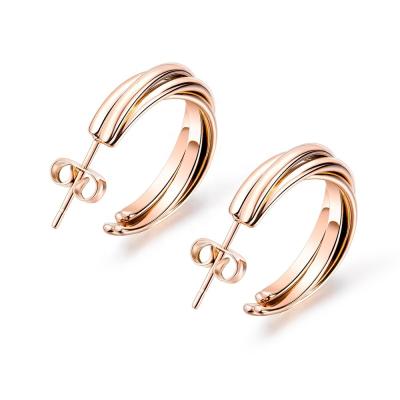 China Fashion charms simple design swirling Saudi Rose Gold Jewelry Antique Earring from Shenzhen for sale