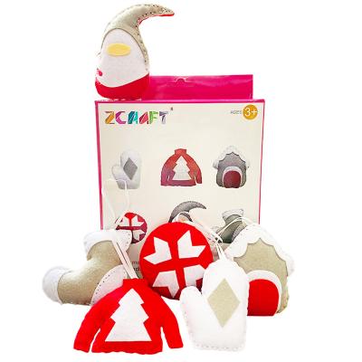 China 6pcs Christmas Decor Santa Claus DIY Deer Felt Sewing Kit Doll Set Handmade Toy For Kids for sale