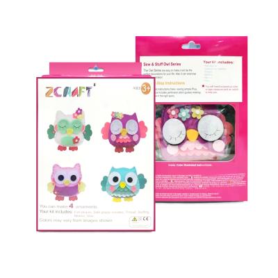 China Diy Craft Art Owl Animal Toy Felt Crafts Diy, Pack of 4 Sewing Kits Diy Felt Toy Crafts For Kids Age 5-10 Years Old for sale