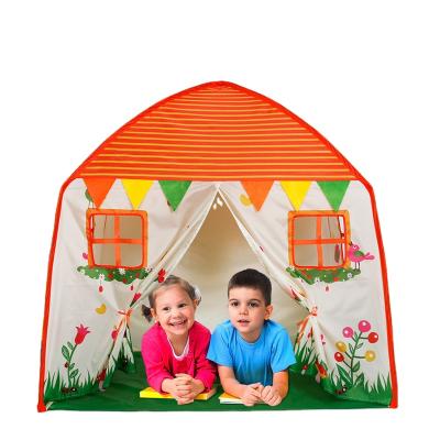 China Polyester Floral Early Education Collapsible House Castle Tent Kids Play Tent House Tent Play Castle for sale