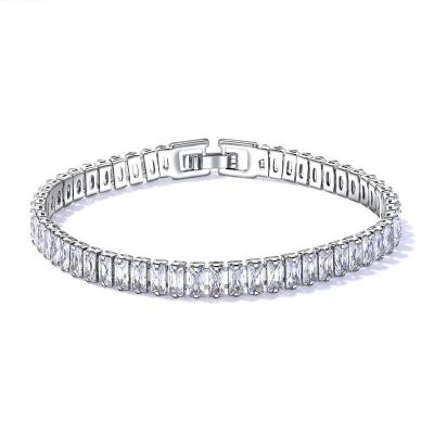 China Tennis Women Luxury Jewelry AAA+ Classic Design Around 5mm Cubic Zircon Diamond Tennis Bracelet for sale