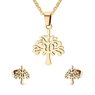 China Jewelry Set China Factory 18K Gold Plated Coconut Tree Necklaces Earrings Jewelry Sets (AT-004) for sale