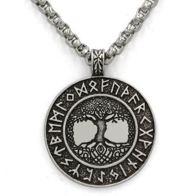 China CLASSIC Norse Vikings Runes Amulet Pendant The Tree Of Life Runes Necklace For Men Friends for sale