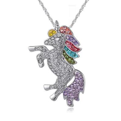 China Unicorn Crystal Unicorn Necklace for Girls Children Kids Unicorn Party Animal Pendant Necklace for sale