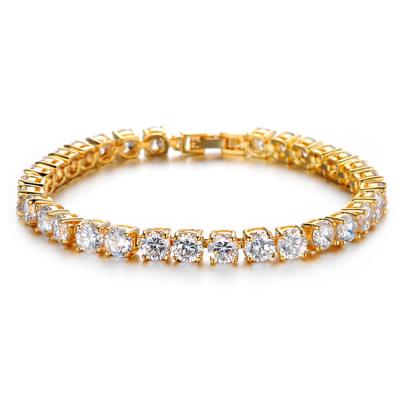 China Tennis In Running Cute Zircon Bracelet Elegant AAA Gift For Wedding Engagement Birthday Girls Gold Bracelet (STB-009) for sale