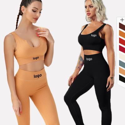 China Breathable Popular Seamless Yoga Suit 4 Piece Sports Shirts Crop Top Gaiters Gym Clothes Fitness Tracksuit Workout Set for sale