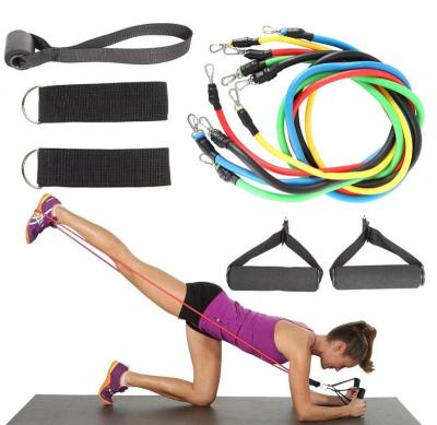 China Workout Training Tubes Exercise 11 Pcs Resistance Bands , Body Building Accessories Heavy Duty Resistance Band Set Y7140001 for sale