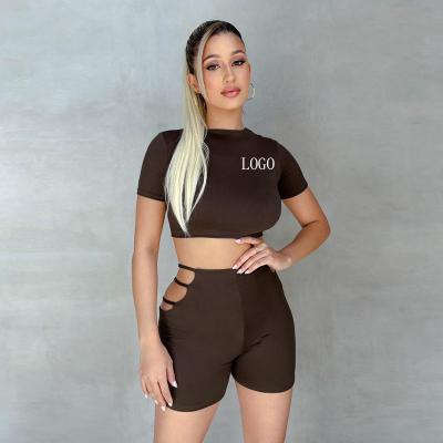 China Custom Logo Summer Breathable 2 Piece Set Women's Yoga Short Cool Active Wear Sets Women's Slim Fit Cork Yoga Set for sale