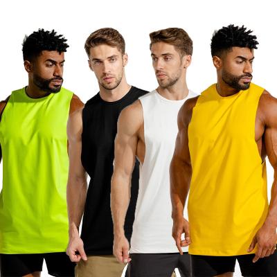 China 2021 Best Selling Gym Fitness Wear Vest Anti-Wrinkle Strong Sleeveless T-shirt Breathable Thin Tank Top For Men for sale