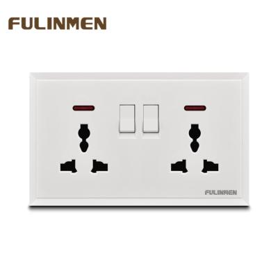 China Residential/Multipurpose OEM FULINMEN Universal UK Double 3 Pin Wall Outlet Factory Socket for sale