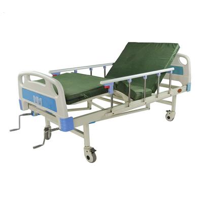 China Back / Legs Lifting Cheap 2 Medical Cranks Manufacturer Portable Mobile Furniture Manual Operated Semi Fowler Hospital Bed for sale