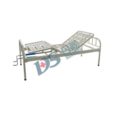 China Very Basic 2 Cranks Birdcatcher Bed 2 Semi Cranks Clinic Metal Adjustable Manual Nursing Patient Hospital Bed 4 Folds Medical for sale