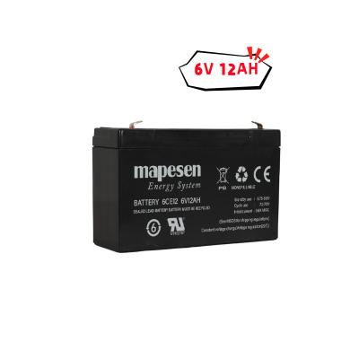 China Toys Long Lifespan Sealed 6V 12ah Solar Power Gel Maintenance Free /Lead Acid Battery for sale