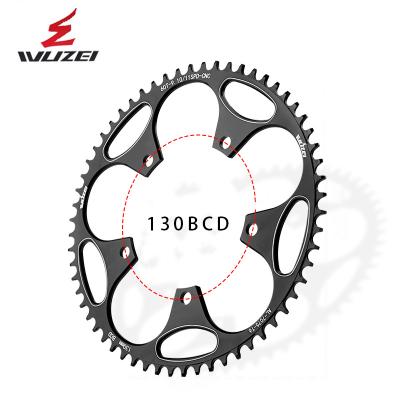 China WUZEI 130BCD Safety Road Bike Chainrings 50T 52T 54T 56T 58T Round Crankset Tooth Plate Narrow Wide Sprocket for sale