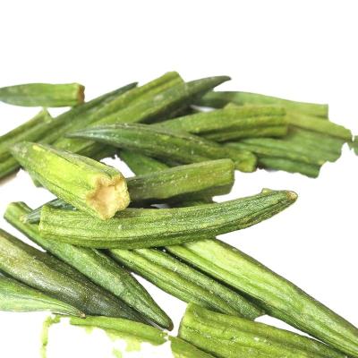 China High Level Healthy Vacuum Dry Fried Vegetables Chips Dried Okra Snacks for sale