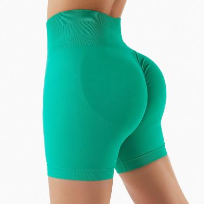 China Breathable Custom Logo Recyclable Seamless Yoga Shorts Hip Lifting High Waist Gym Pants Tight Running Exercise Fitness Shorts for sale