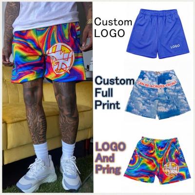 China Custom Logo Black Digital Printing Casual Design 200g Sublimation Mesh Shorts Gym Men Mesh Basketball Shorts Custom QUICK DRY New for sale