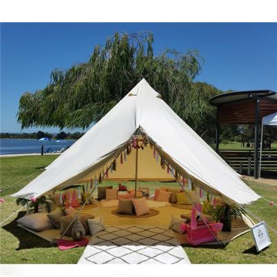 China Straight tying type bell tent 3m canvas bell tent outdoor luxury glamping tent for sale for sale