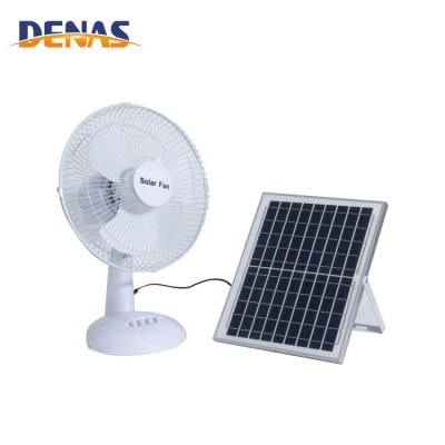 China Commercial Hot Sale 16 Inch 12V DC Solar Powered Table Battery Rechargeable Fan With Solar Panel for sale