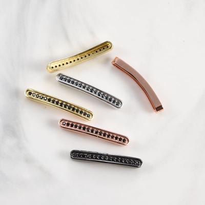 China Fashionable Strip Beads Micro Pave Zircon Bead For Jewelry Bracelet DIY Hand Making for sale