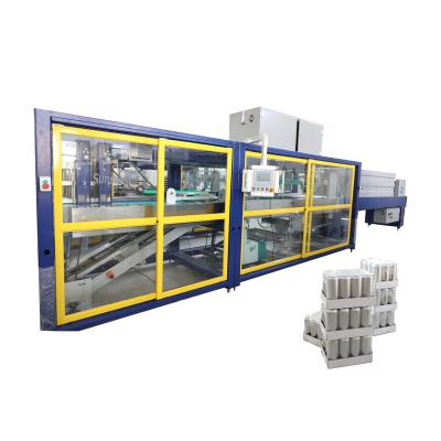 China Full Automatic Beverage Tray Shrink Tunnel Wrapping Machine Half Wrapping For Bottles / Cans for sale