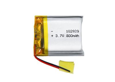 중국 단세포 3.7V 800mAh 102929 재충전용 Li 중합체 이온 건전지 판매용