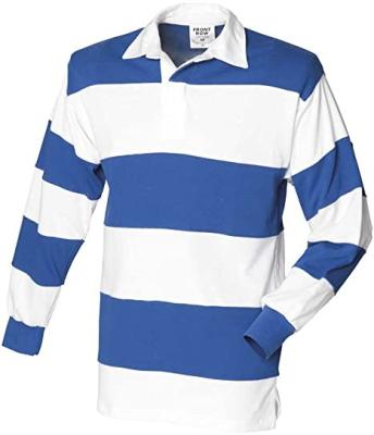 China Breathable Custom Made UK Long Sleeve Rugby Jersey Shirts Sewn To Stripe 100% Cotton For Men OEM ODM Full Customized Service for sale