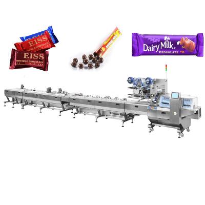 China Pillow Foil Coin Almond Tablets Square Beans Bar Chocolate Packing Machine for sale