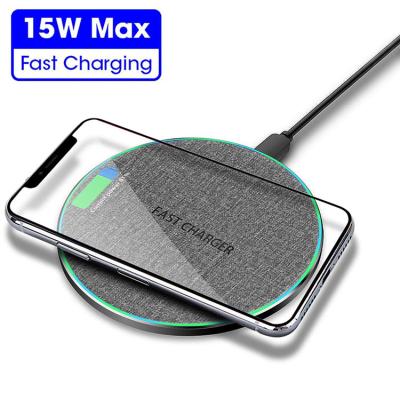 China Round Mobile Phone Pad 15w Fast Wireless Charging Pad for sale