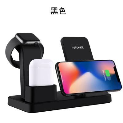 China Cell Phone Greatmiles Phone Earphone Fast Stand 3 in 1 10w 7.5w 5w Wireless Charger Station Charging Dock for sale