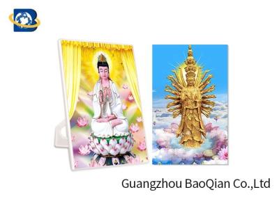 China Pantone Color PP 3D Lenticular Postcards For Greeting / Buddhism Card for sale