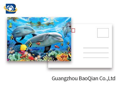 China Projeto UV Lenticular durável dos desenhos animados da impressão deslocada dos cartão CMYK do golfinho 3D à venda