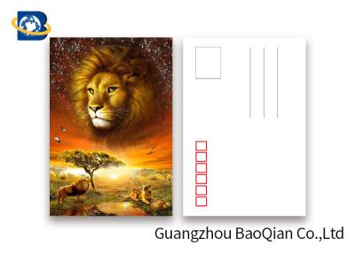 China Lion Pattern 3D Lenticular Postcards 3D Souvenir For Tourist Promotion Gift for sale