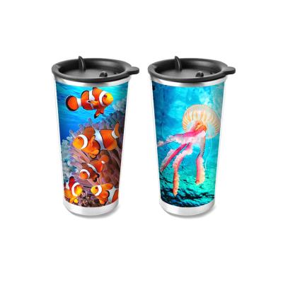 China Food Grade 3D Lenticular Printing Service Plastic Kids Drinking Cup for sale