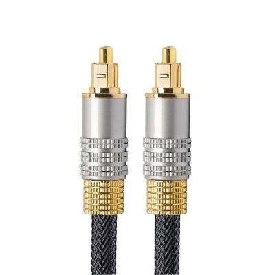 China Multimedia Toslink Optical Audio Cable Toslink Gold Plated With Metal Shell 2M Optical Toslink Cable for sale