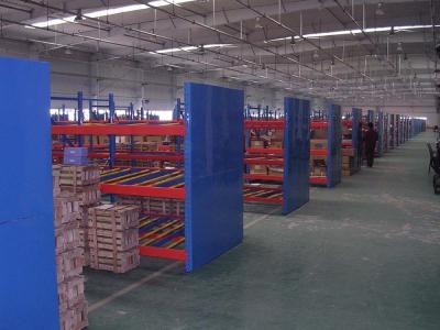 China Sistema de rack de flujo de cartón personalizado 100-1000Kgs por cama para almacenamiento en almacén en venta