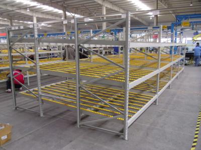 China Powder Coated Galvanized Carton Flow Rack Heavy Duty With Rollers for sale