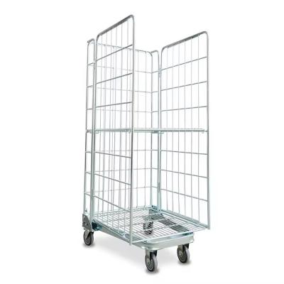 China Lagerhaus Klappglaskäfig, Stahlstahlstahl Rollkäfig Trolley Container zu verkaufen