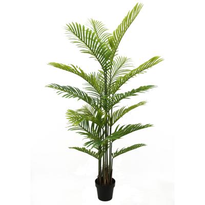 China 1.6m Realistic 15 Leaf Artificial Areca Palm Tree For Indoor Plastic Fake Green Decoration Garden Potted Tree for sale