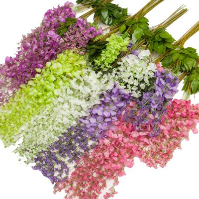 China Eco-friendly Artificial Wisteria Flower Artificial Hanging Vine For Wedding Decor Home Backdrop Bridal Flower Garlands Flowering Plants for sale